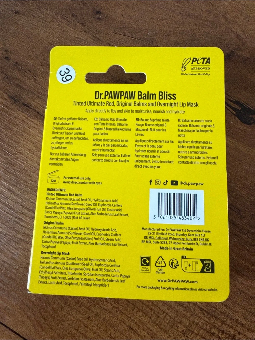 Dr. Pawpaw Balm Bliss - 3 set mini bundle great for gifting - BNIB